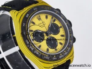 Daytona DIW Yellow Carbon Case DIWF Edition Black/White Dial on Black Nylon Strap A7750 - Image 3