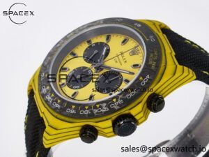 Daytona DIW Yellow Carbon Case DIWF Edition Black/White Dial on Black Nylon Strap A7750 - Image 5