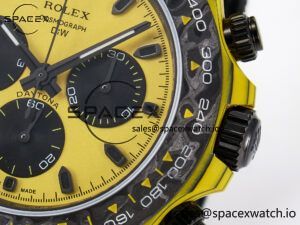 Daytona DIW Yellow Carbon Case DIWF Edition Black/White Dial on Black Nylon Strap A7750 - Image 10