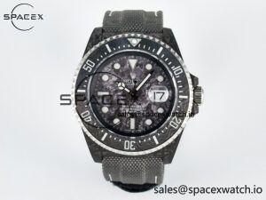 Sea Dweller 43mm Black Carbon DIWF Best Edition Gray Dial on Gray Nylon Strap A2824 V2