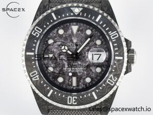Sea Dweller 43mm Black Carbon DIWF Best Edition Gray Dial on Gray Nylon Strap A2824 V2 - Image 2