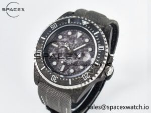 Sea Dweller 43mm Black Carbon DIWF Best Edition Gray Dial on Gray Nylon Strap A2824 V2 - Image 4