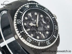 Sea Dweller 43mm Black Carbon DIWF Best Edition Gray Dial on Gray Nylon Strap A2824 V2 - Image 3