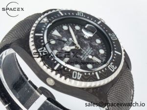 Sea Dweller 43mm Black Carbon DIWF Best Edition Gray Dial on Gray Nylon Strap A2824 V2 - Image 6