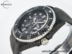 Sea Dweller 43mm Black Carbon DIWF Best Edition Gray Dial on Gray Nylon Strap A2824 V2 - Image 5