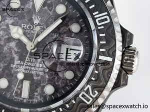 Sea Dweller 43mm Black Carbon DIWF Best Edition Gray Dial on Gray Nylon Strap A2824 V2 - Image 10