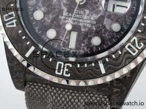 Sea Dweller 43mm Black Carbon DIWF Best Edition Gray Dial on Gray Nylon Strap A2824 V2 - Image 12