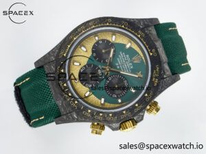 Daytona DIW Carbon Case and Bezel DIWF Edition Green/YG Dial on Green Nylon Strap A7750 - Image 7