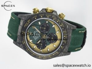 Daytona DIW Carbon Case and Bezel DIWF Edition Green/YG Dial on Green Nylon Strap A7750 - Image 8