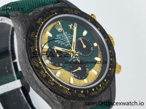 Daytona DIW Carbon Case and Bezel DIWF Edition Green/YG Dial on Green Nylon Strap A7750 - Image 3