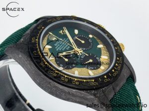 Daytona DIW Carbon Case and Bezel DIWF Edition Green/YG Dial on Green Nylon Strap A7750 - Image 6