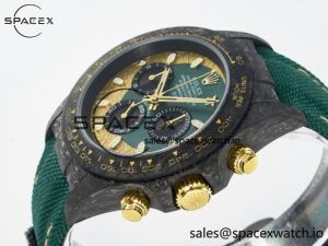 Daytona DIW Carbon Case and Bezel DIWF Edition Green/YG Dial on Green Nylon Strap A7750 - Image 5