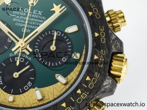 Daytona DIW Carbon Case and Bezel DIWF Edition Green/YG Dial on Green Nylon Strap A7750 - Image 10