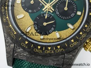 Daytona DIW Carbon Case and Bezel DIWF Edition Green/YG Dial on Green Nylon Strap A7750 - Image 11