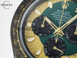 Daytona DIW Carbon Case and Bezel DIWF Edition Green/YG Dial on Green Nylon Strap A7750 - Image 12