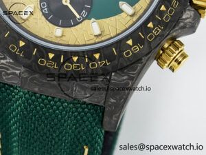 Daytona DIW Carbon Case and Bezel DIWF Edition Green/YG Dial on Green Nylon Strap A7750 - Image 13