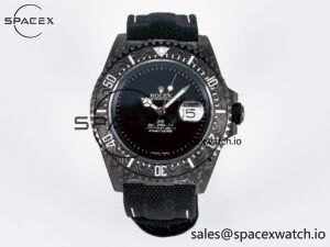 Sea Dweller 43mm Carbon DIWF Best Edition Black Dial on Black Nylon Strap A2824