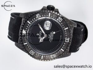 Sea Dweller 43mm Carbon DIWF Best Edition Black Dial on Black Nylon Strap A2824 - Image 8