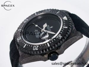 Sea Dweller 43mm Carbon DIWF Best Edition Black Dial on Black Nylon Strap A2824 - Image 5