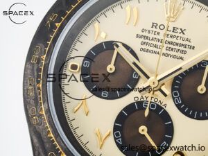Daytona DIW Carbon Case and Bezel DIWF Edition Yellow Arabic Dial on Brown Nylon Strap A7750 - Image 12
