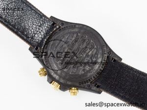 Daytona DIW Carbon Case and Bezel DIWF Edition Yellow Arabic Dial on Brown Nylon Strap A7750 - Image 17
