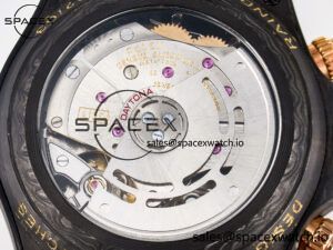 Daytona DIW Carbon Case DIWF Edition Black Dial Rainbow Diamonds Bezel on Brown Nylon Strap A7750 - Image 20