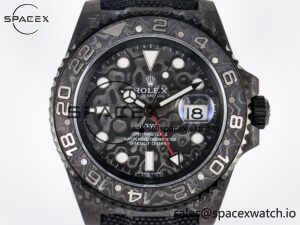 GMT Carbon DIWF Best Edition Black Carbon Dial SS Markers on Black Nylon Strap SA3285 CHS V2 - Image 2