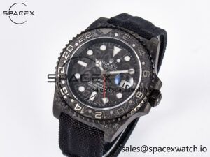 GMT Carbon DIWF Best Edition Black Carbon Dial SS Markers on Black Nylon Strap SA3285 CHS V2 - Image 4