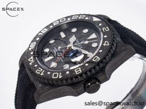 GMT Carbon DIWF Best Edition Black Carbon Dial SS Markers on Black Nylon Strap SA3285 CHS V2 - Image 5
