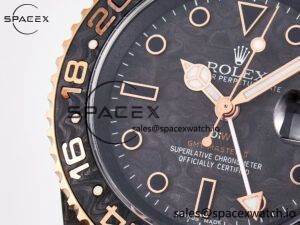 1GMT Carbon DIWF Best Edition Black Carbon Dial RG Markers on Beige Nylon Strap SA3186 CHS - Image 11