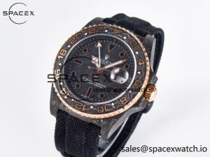 GMT Carbon DIWF Best Edition Black Carbon Dial RG Markers on Black Nylon Strap SA3186 CHS - Image 4
