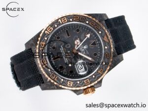 GMT Carbon DIWF Best Edition Black Carbon Dial RG Markers on Black Nylon Strap SA3186 CHS - Image 7