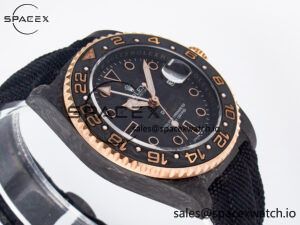 GMT Carbon DIWF Best Edition Black Carbon Dial RG Markers on Black Nylon Strap SA3186 CHS - Image 6