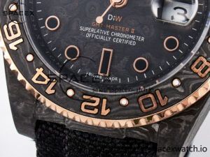 GMT Carbon DIWF Best Edition Black Carbon Dial RG Markers on Black Nylon Strap SA3186 CHS - Image 12