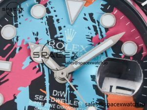 Sea Dweller 43mm Carbon DIWF Best Edition Graffiti Dial on Black Nylon Strap A2824 - Image 9