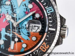 Sea Dweller 43mm Carbon DIWF Best Edition Graffiti Dial on Black Nylon Strap A2824 - Image 10
