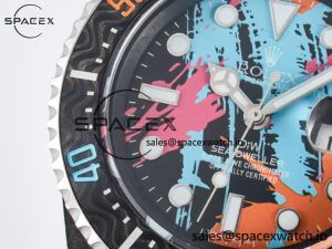 Sea Dweller 43mm Carbon DIWF Best Edition Graffiti Dial on Black Nylon Strap A2824 - Image 11
