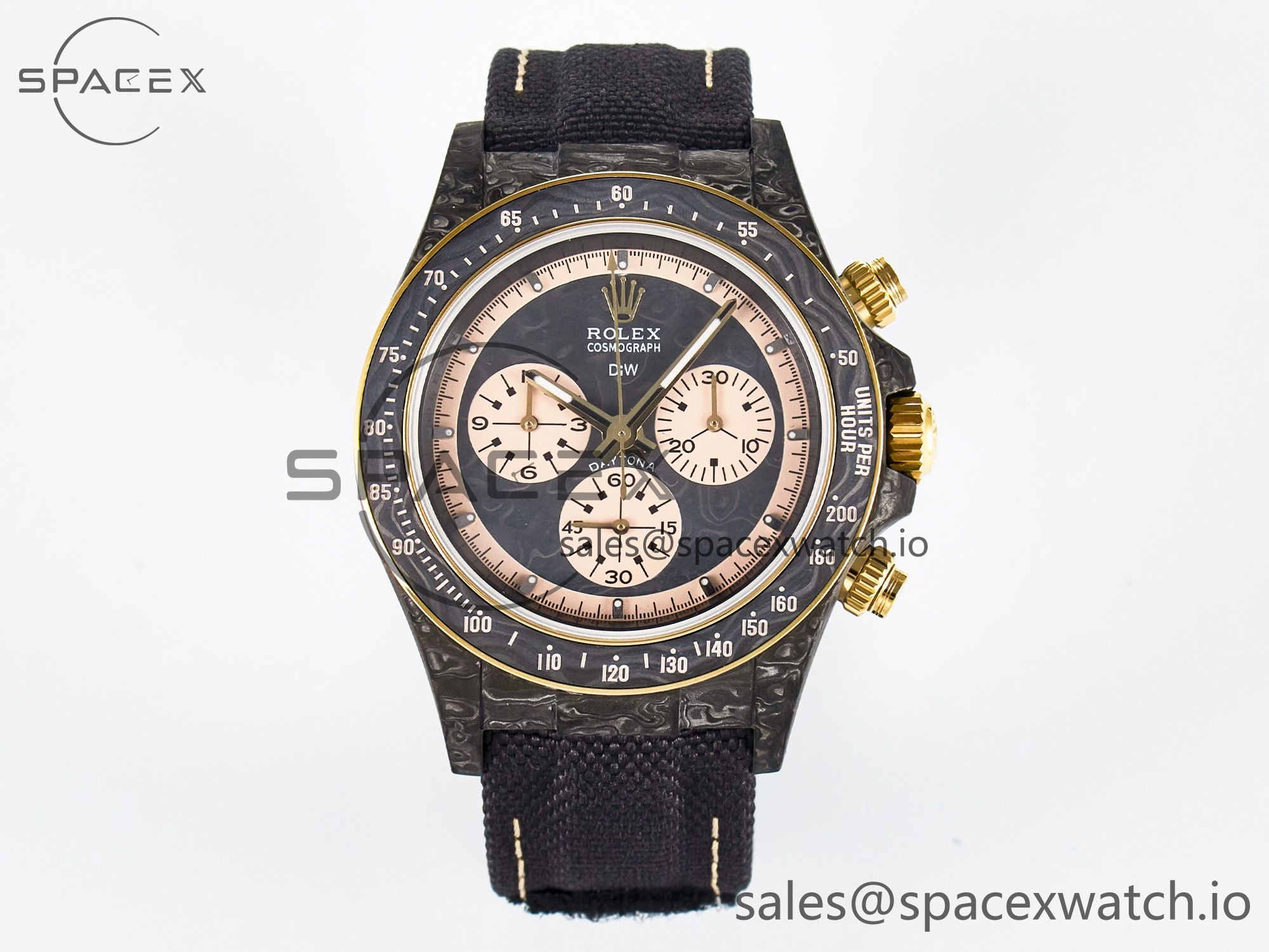 IMG_3799 拷贝 Daytona DIW Carbon Case DIWF Edition Carbon/Cream Dial on Black Nylon Strap A7750 - Image 1