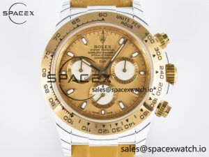Daytona DIW White Carbon Case YG Bezel DIWF Edition YG Dial on Brown Leather Strap A7750 - Image 2