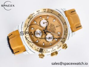 Daytona DIW White Carbon Case YG Bezel DIWF Edition YG Dial on Brown Leather Strap A7750 - Image 7