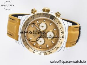 Daytona DIW White Carbon Case YG Bezel DIWF Edition YG Dial on Brown Leather Strap A7750 - Image 8