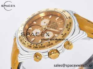 Daytona DIW White Carbon Case YG Bezel DIWF Edition YG Dial on Brown Leather Strap A7750 - Image 5