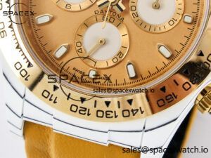 Daytona DIW White Carbon Case YG Bezel DIWF Edition YG Dial on Brown Leather Strap A7750 - Image 11