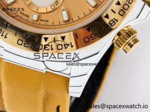 Daytona DIW White Carbon Case YG Bezel DIWF Edition YG Dial on Brown Leather Strap A7750 - Image 13