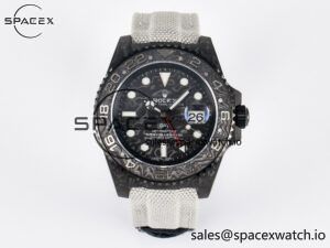 GMT Carbon DIWF Best Edition Black Carbon Dial SS Markers on White Nylon Strap SA3285 CHS V2