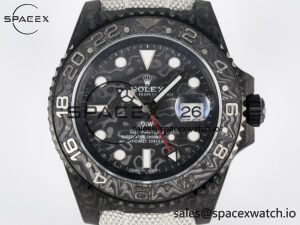 GMT Carbon DIWF Best Edition Black Carbon Dial SS Markers on White Nylon Strap SA3285 CHS V2 - Image 2