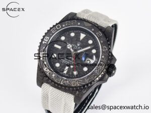 GMT Carbon DIWF Best Edition Black Carbon Dial SS Markers on White Nylon Strap SA3285 CHS V2 - Image 4