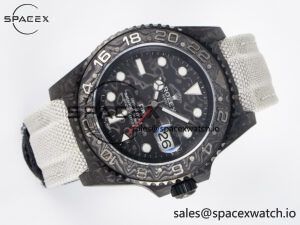 GMT Carbon DIWF Best Edition Black Carbon Dial SS Markers on White Nylon Strap SA3285 CHS V2 - Image 7