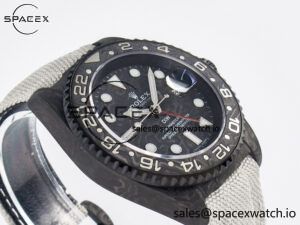 GMT Carbon DIWF Best Edition Black Carbon Dial SS Markers on White Nylon Strap SA3285 CHS V2 - Image 6