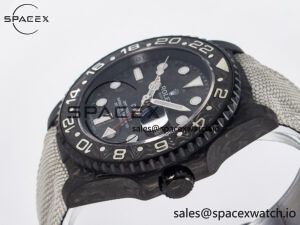 GMT Carbon DIWF Best Edition Black Carbon Dial SS Markers on White Nylon Strap SA3285 CHS V2 - Image 5